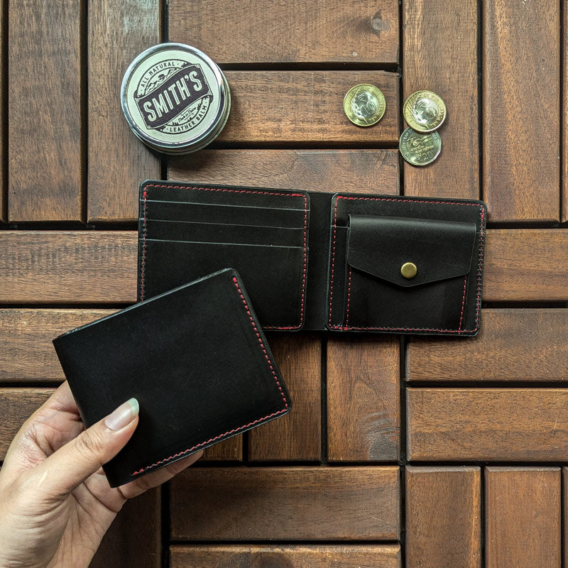 Classic Bi-Fold Wallet w/ Coin Pocket Carbon Black – The Black