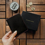 Minimalist Bi-Fold Wallet - Carbon Black [Italian Vachetta]