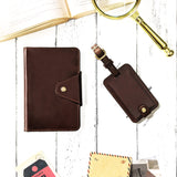 Classic Passport Holder + Luggage Tag Bundle - Cognac Brown