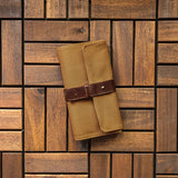 Leather & Canvas Art Roll - Tan & Cognac Brown