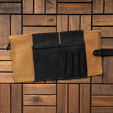 Leather & Canvas Art Roll - Tan & Nappa Black
