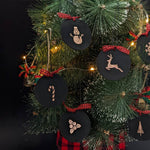 Leather Christmas Tree Ornaments - Set of 6 - The Black Canvas
