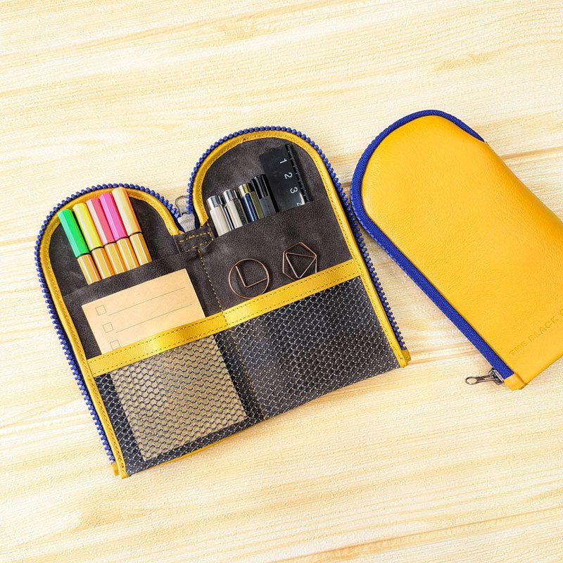 Colour Block Pen Pouch - The Black Canvas