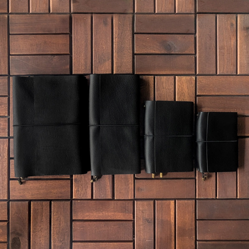 Nappa Black Tri-Fold TBC Travellers Journals