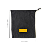 Black Cotton Drawstring Bag - A5