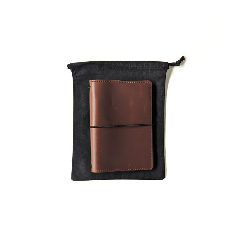 Black Cotton Drawstring Bag - A6