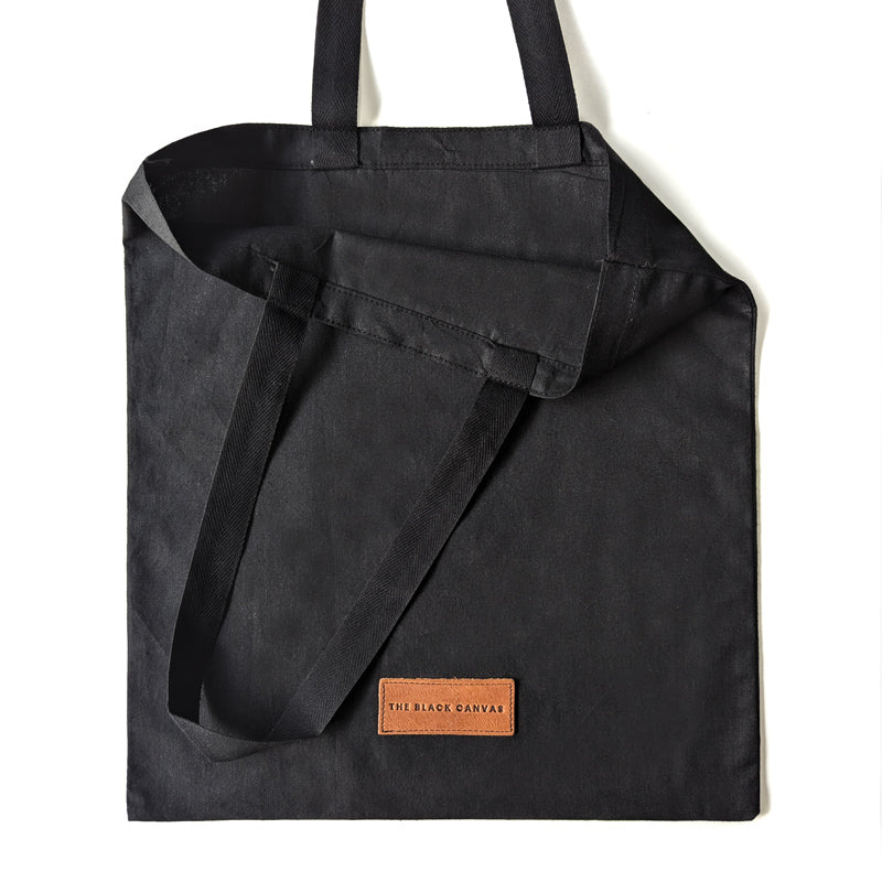 Small Cotton Canvas Tote Bag Black B876-79, Wholesale Black Canvas Tote Bags  | Packaging Decor