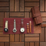 4 Slot Watch Roll - Brick Red