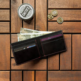 Classic Bi-Fold Wallet - Carbon Black [Italian Vachetta]