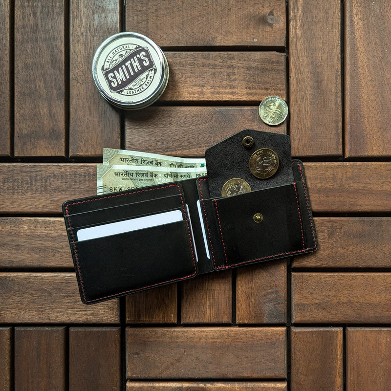 Classic Bi-Fold Wallet w/ Coin Pocket Carbon Black – The Black