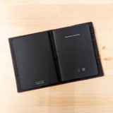 Carbon Black TBC Travellers Journal + Docket / A5 [Italian Vachetta]