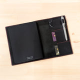 Carbon Black TBC Travellers Journal + Docket / A5 [Italian Vachetta]