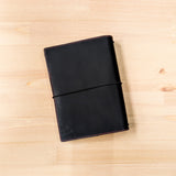 Carbon Black TBC Travellers Journal + Docket / A5 [Italian Vachetta]