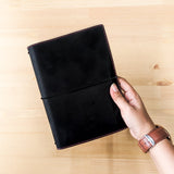 Carbon Black TBC Travellers Journal + Docket / A5 [Italian Vachetta]