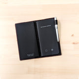 Carbon Black TBC Travellers Journal + Docket / Slim [Italian Vachetta]