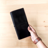 Carbon Black TBC Travellers Journal + Docket / Slim [Italian Vachetta]