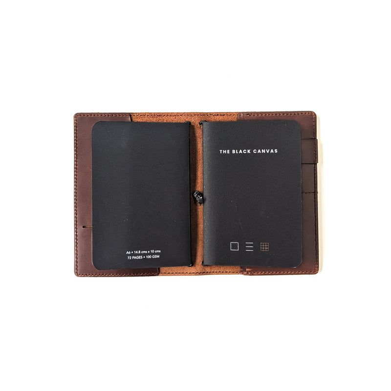 Cognac Brown TBC Travellers Journal + Docket / A6