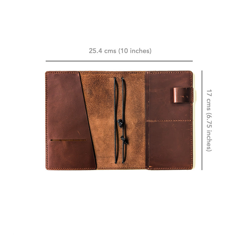 Cognac Brown TBC Travellers Journal + Docket / A6