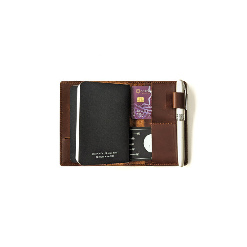 Cognac Brown TBC Travellers Journal + Docket / Passport