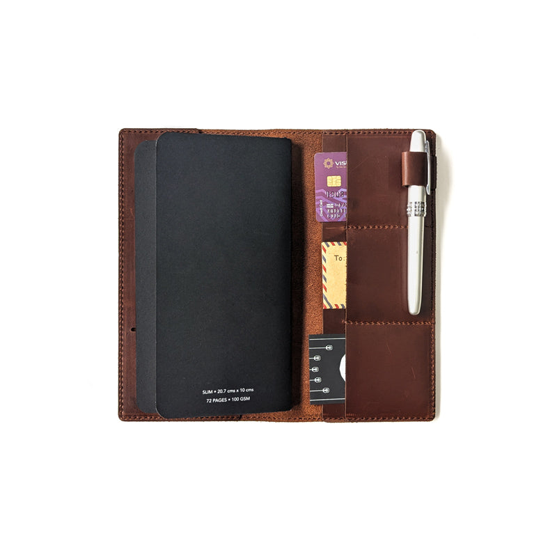 Cognac Brown TBC Travellers Journal + Docket / Slim
