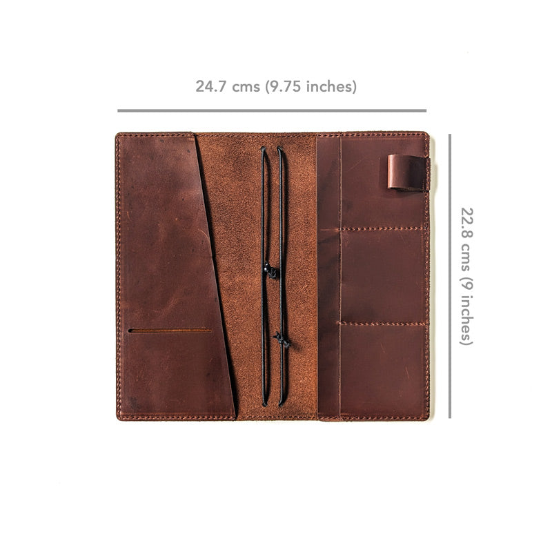 Cognac Brown TBC Travellers Journal + Docket / Slim