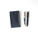 Double Leather Pen Sleeve - Navy Blue