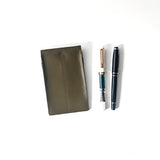 Double Leather Pen Sleeve - Olive Green