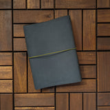 RS // Dusty Blue w/ Olive Green Pocket TBC Travellers Journal - A5
