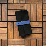 Leather & Canvas Art Roll - Black & Cornflower Blue