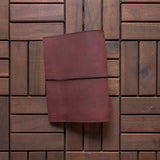 RS // Merlot Red, Cherry Suede w/ Nappa Black Pocket Journal Cover - A5