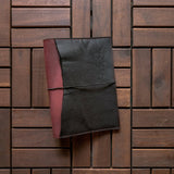 RS // Merlot Red, Cherry Suede w/ Nappa Black Pocket Journal Cover - A5
