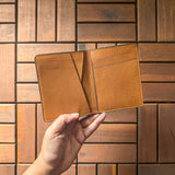 RS // Minimalist Bi-Fold Wallet - Whisky Tan