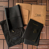 Nappa Black Tri-Fold TBC Travellers Journal | A5