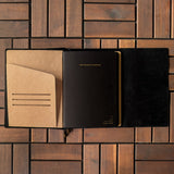 Nappa Black Tri-Fold TBC Travellers Journal | A5