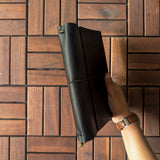 Nappa Black Tri-Fold TBC Travellers Journal | A5