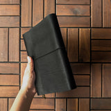 Nappa Black Tri-Fold TBC Travellers Journal | A5