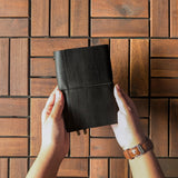 Nappa Black Tri-Fold TBC Traveller's Journal | A6
