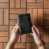 Nappa Black Tri-Fold TBC Travellers Journal | Passport