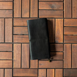 Nappa Black Tri-Fold TBC Travellers Journal | Slim