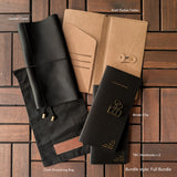 Nappa Black Tri-Fold TBC Travellers Journal | Slim