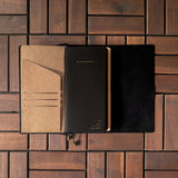 Nappa Black Tri-Fold TBC Travellers Journal | Slim
