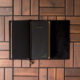 Nappa Black Tri-Fold TBC Travellers Journal | Slim