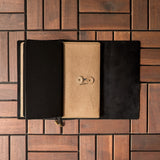 Nappa Black Tri-Fold TBC Travellers Journal | Slim
