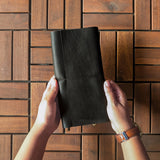 Nappa Black Tri-Fold TBC Travellers Journal | Slim