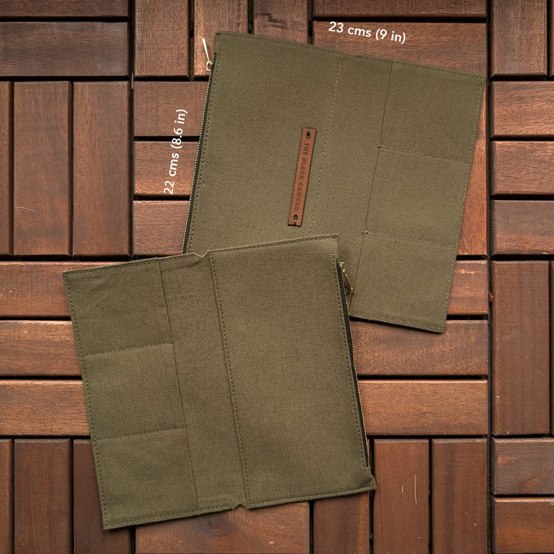 Green Insert Olive Green Fabric Pocket Insert - Slim – The Black Canvas