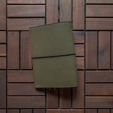 RS // Olive Green, Tan Suede & Cola Brown Pocket Journal Cover - A5