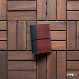 RS // Onyx Black w/ Merlot Red Pocket Journal Cover - Passport