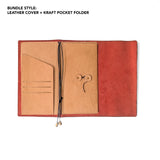 Pebble Red Tri-Fold TBC Travellers Journal | Slim