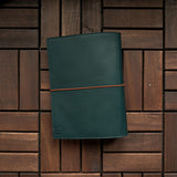 RS // Pine Green & Tan w/ Mountains Charm Journal Cover - A5