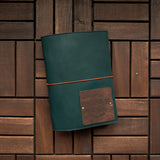 RS // Pine Green & Tan w/ Mountains Charm Journal Cover - A5